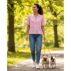 BUFFALO DAVID BITTON‎ Linen Blend Button Front Shirt "S" Pink Top NWT